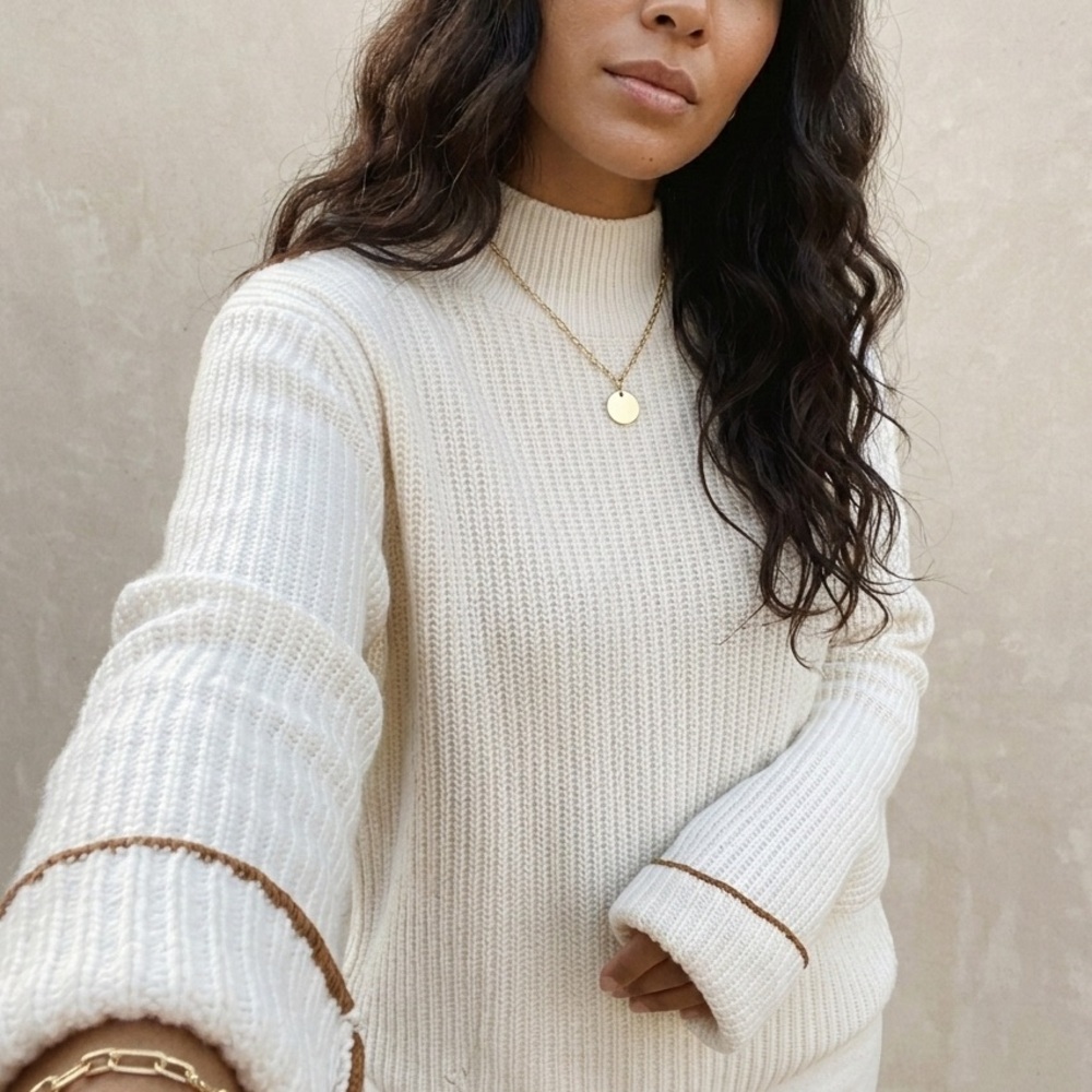 W. Cashmere Mock Neck Sweater 100% Cashmere Size Small